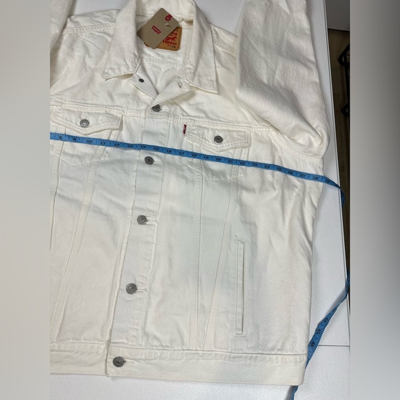New Levis Jacket Mens Denim Trucker Jacket Jeans White Standard Size 2XL - Picture 6 of 12
